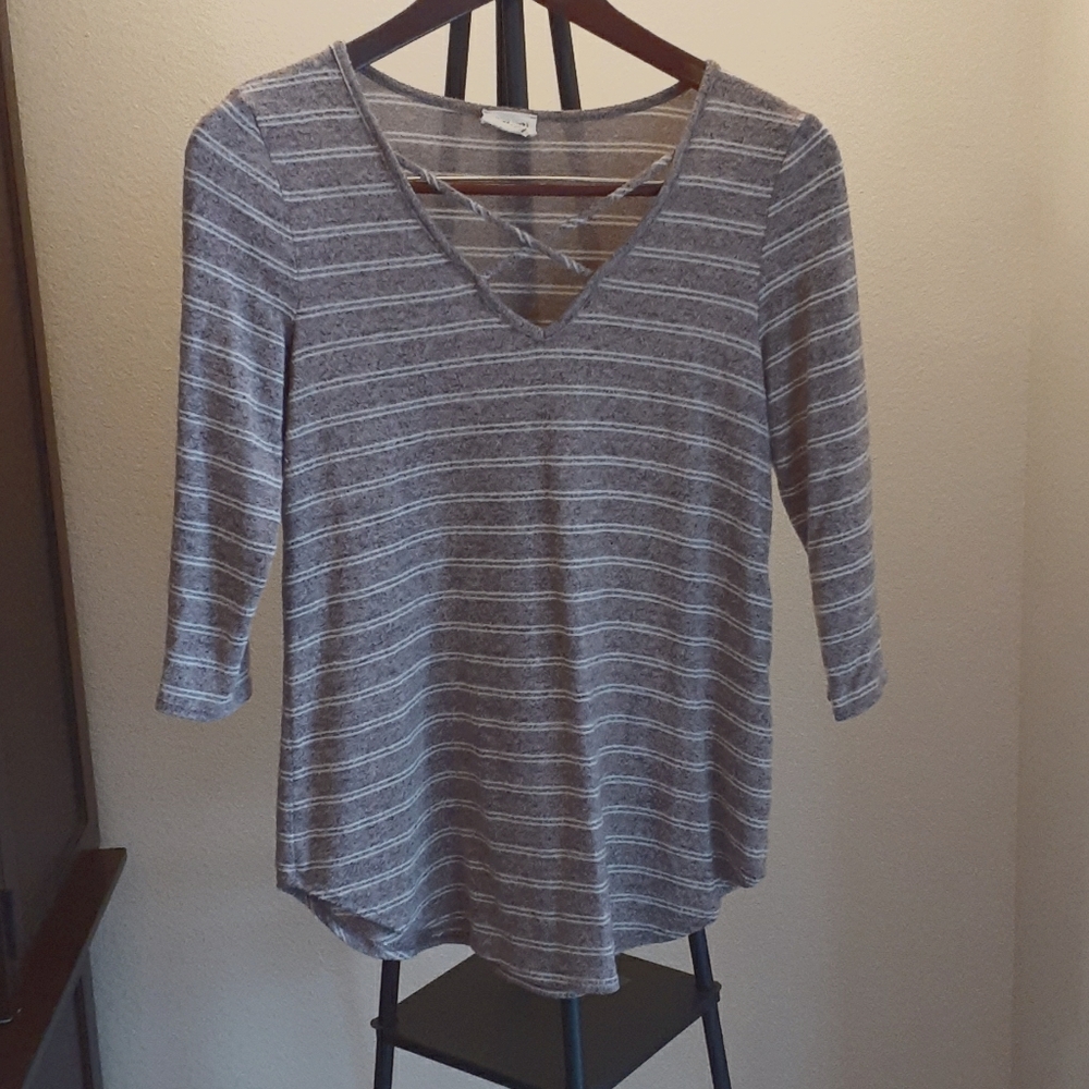 Emory Park Striped Sweater with Cross-front